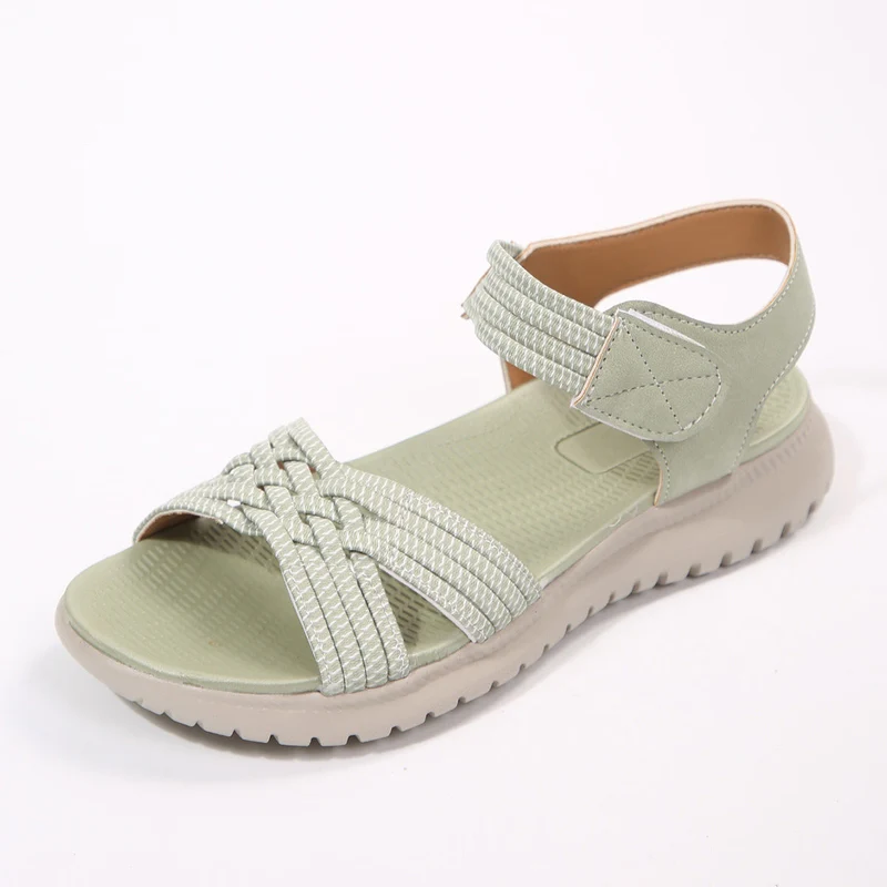 Damen Komfortable Sandalen mit geflochtenen Riemen und elastischem Band Nord Taschen