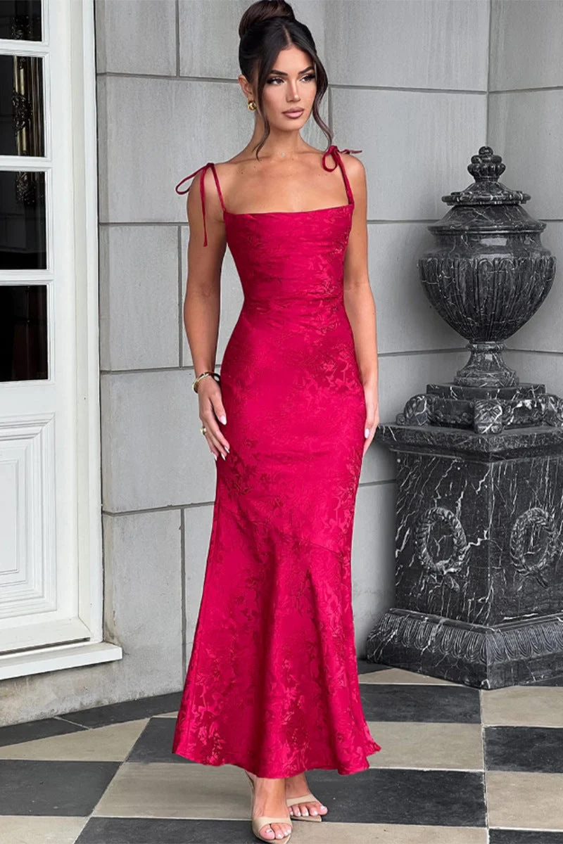Damen Elegantes Maxikleid mit verführerischen Spaghettiträgern