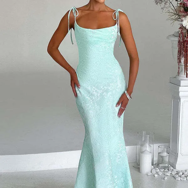 Damen Elegantes Maxikleid mit verführerischen Spaghettiträgern