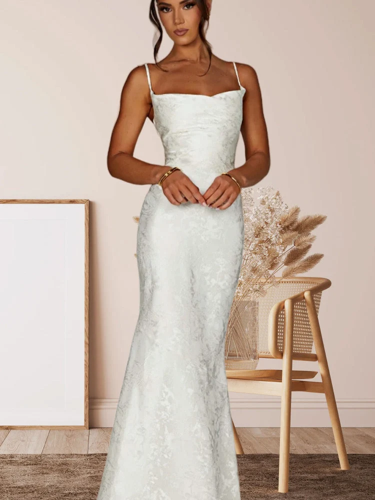 Damen Elegantes Maxikleid mit verführerischen Spaghettiträgern