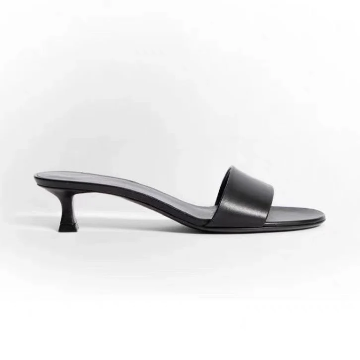 Damen elegante Slides mit breitem Satin-Riemen und komfortablem Fußbett