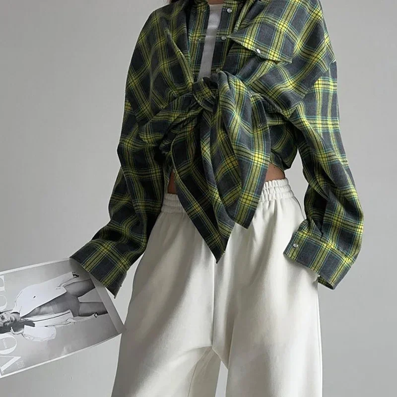 Langarmiges Hemd mit Kariertem Muster Baumwollmix Lässig und Trendy