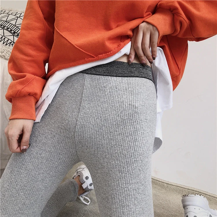 Damen Glitzernde Leggings im figurbetonten Rippdesign