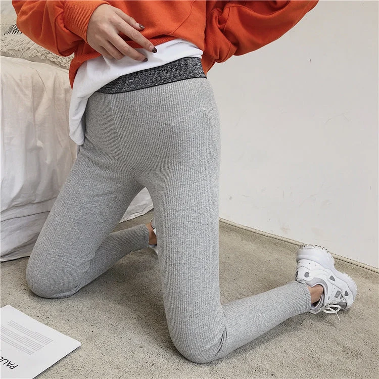Damen Glitzernde Leggings im figurbetonten Rippdesign
