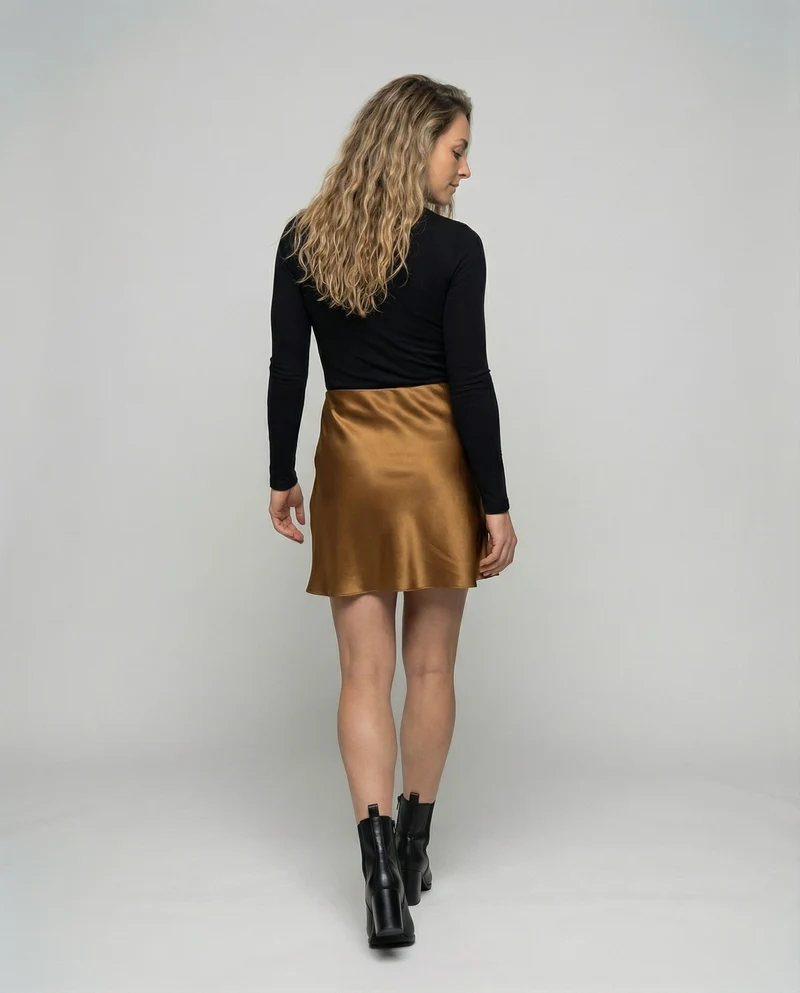 Damen Elegante Seidig fließend Satin Sliprock