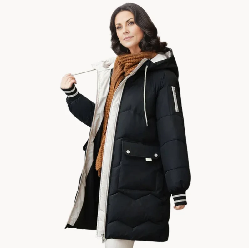 Kuschelige, Wintergefütterte Parka-Damenjacke