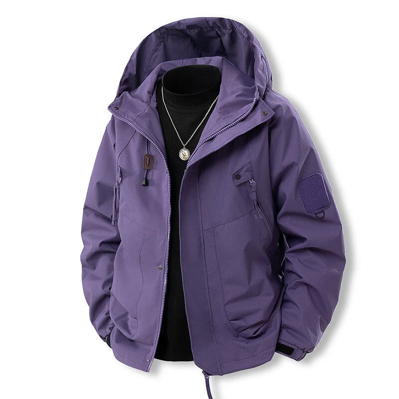Herren funktionale Outdoor-Jacke mit verstellbarem Kapuzenbereich und atmungsaktiven Eigenschaften