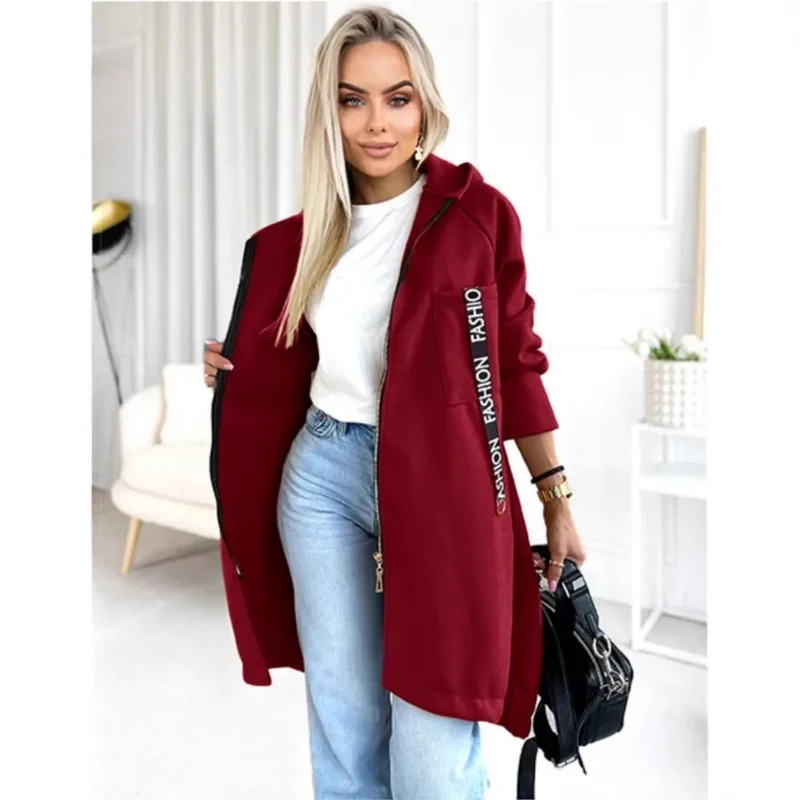 Fleece Hoodie Jacke - Damen Winterjacke