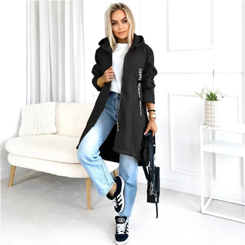Fleece Hoodie Jacke - Damen Winterjacke