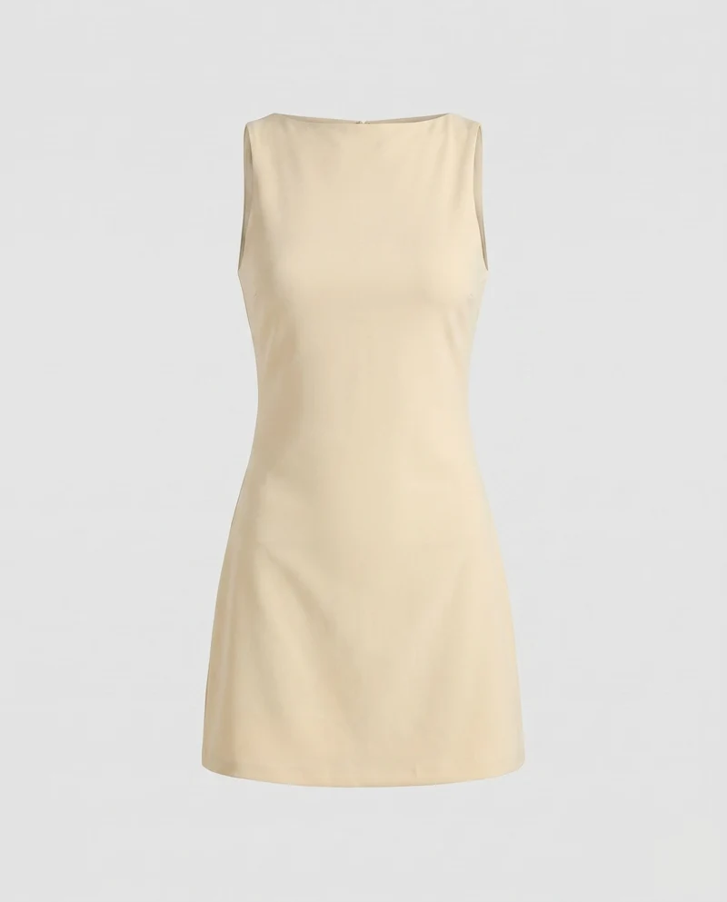 Damen Elegantes Minikleid mit asymmetrischem Ausschnitt und figurbetontem Schnitt Nord Taschen