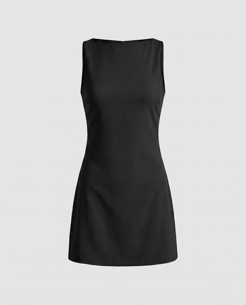 Damen Elegantes Minikleid mit asymmetrischem Ausschnitt und figurbetontem Schnitt Nord Taschen