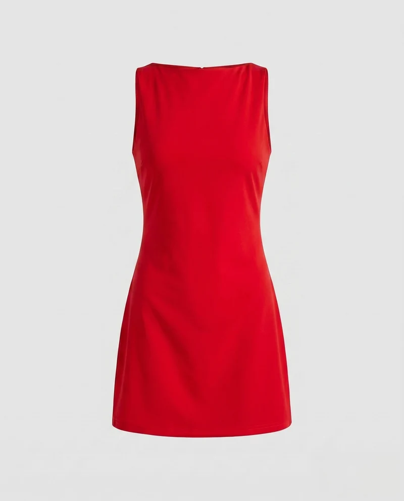 Damen Elegantes Minikleid mit asymmetrischem Ausschnitt und figurbetontem Schnitt Nord Taschen