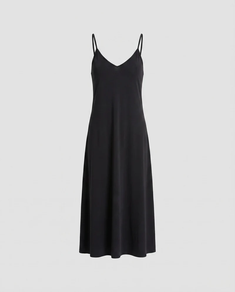 Damen Schlichte Zarte Träger Baumwollmischung Slip-Kleid