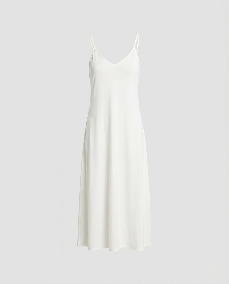 Damen Schlichte Zarte Träger Baumwollmischung Slip-Kleid