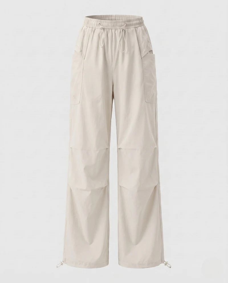Damen leichte Cargo-Hose mit verstellbarem Bund und praktischen Taschen