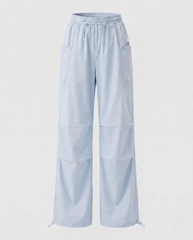 Damen leichte Cargo-Hose mit verstellbarem Bund und praktischen Taschen