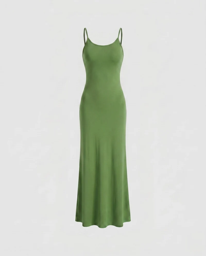 Damen Langes Spaghettiträger-Kleid