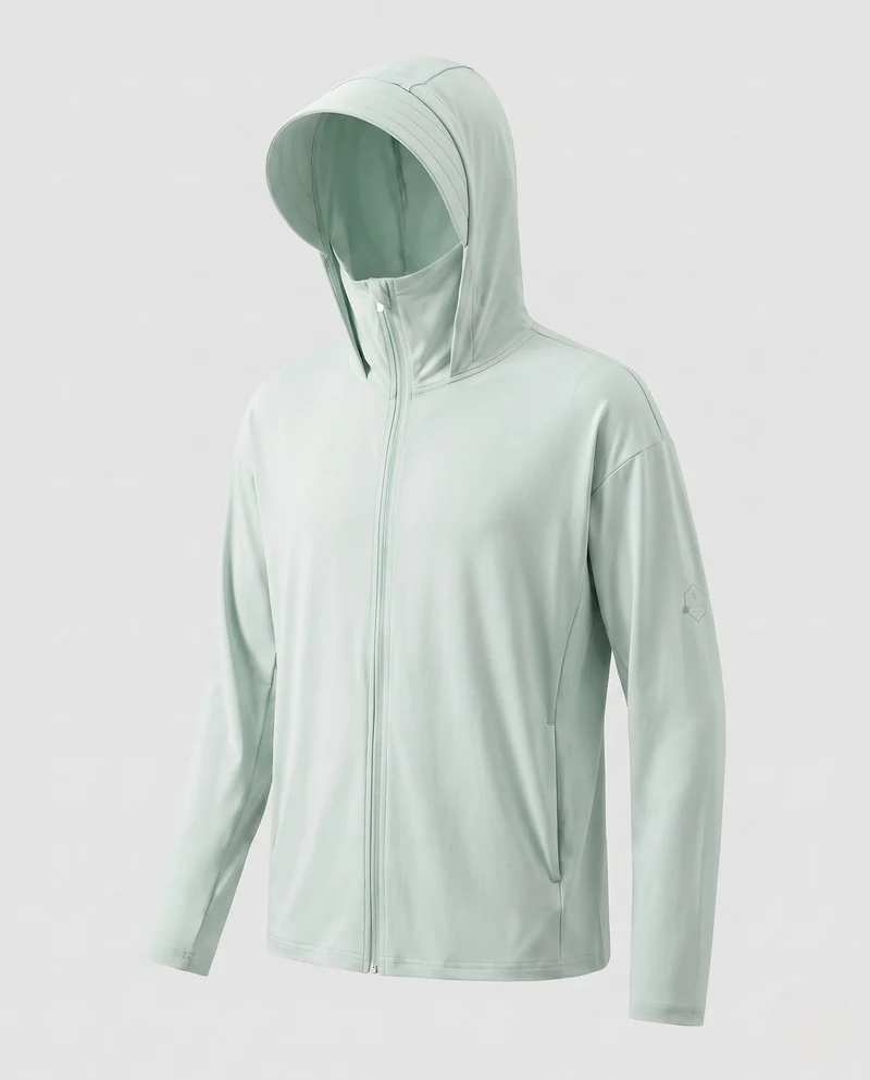 Herren UV-Schutzjacke mit abnehmbarer Kapuze und atmungsaktivem Design