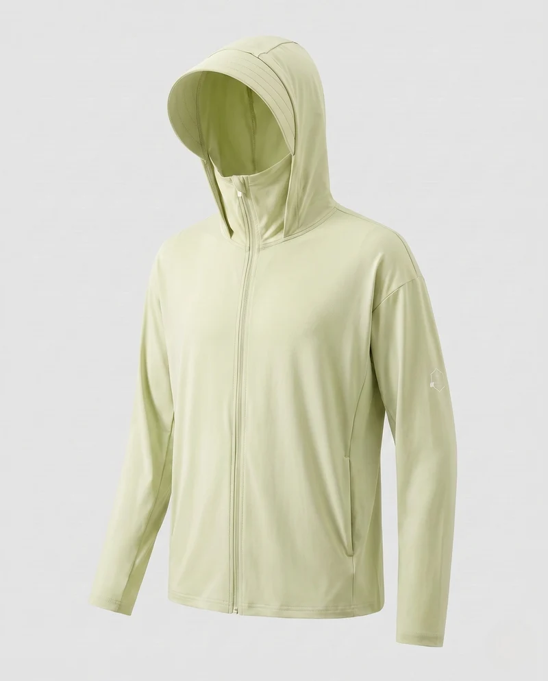Herren UV-Schutzjacke mit abnehmbarer Kapuze und atmungsaktivem Design