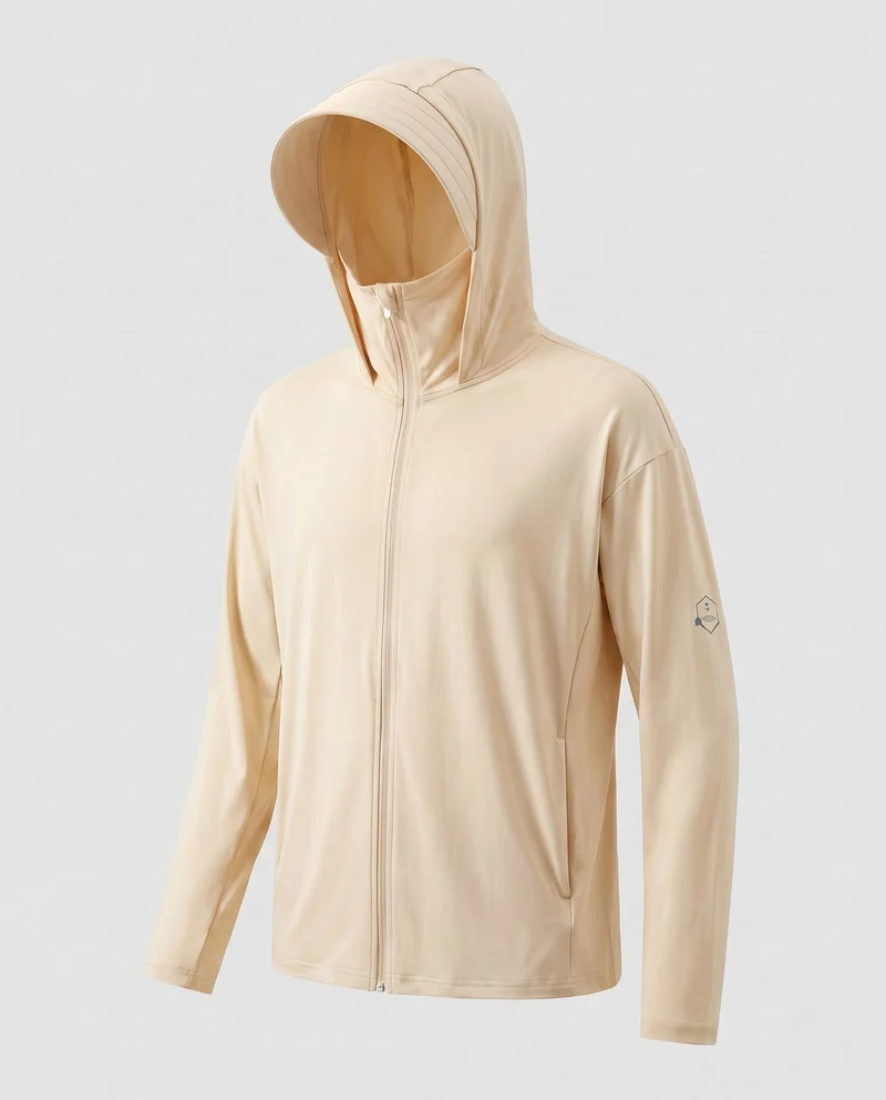 Herren UV-Schutzjacke mit abnehmbarer Kapuze und atmungsaktivem Design