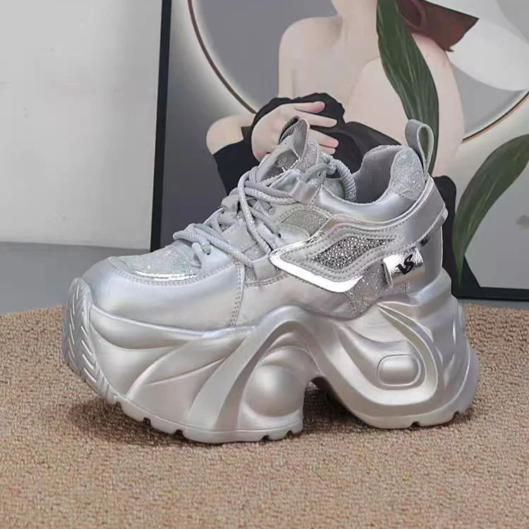 Damen Plateau Sneakers mit atmungsaktiver Mesh-Oberfläche und komfortabler Dämpfung Nord Taschen