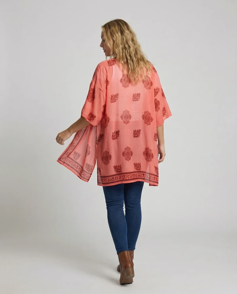 Damen leichter Boho-Kimono-Cardigan.
