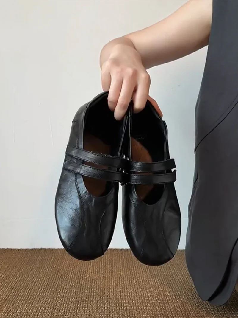 Damen elegante Mokassins mit modischen Riemchen