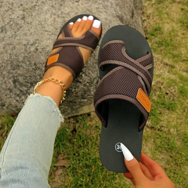 Damen Komfortable Freizeit-Sandalen mit elastischen Riemen