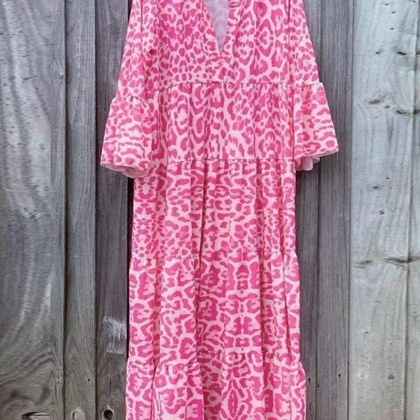 Damen Maxikleid im eleganten Leoprint