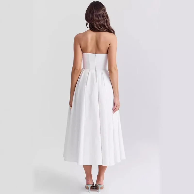 Damen elegantes corsagenfreies Abendkleid