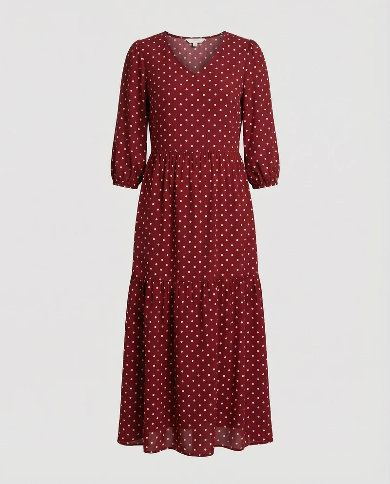 Damen Midikleid Sommer Stufenrock