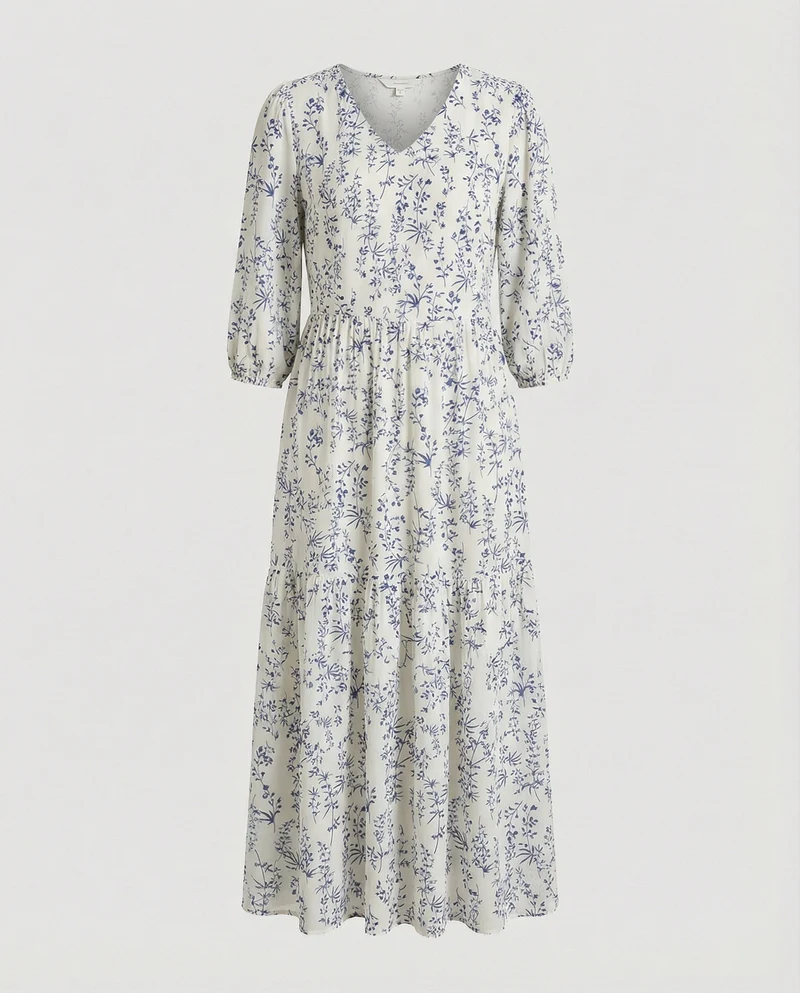 Damen Midikleid Sommer Stufenrock