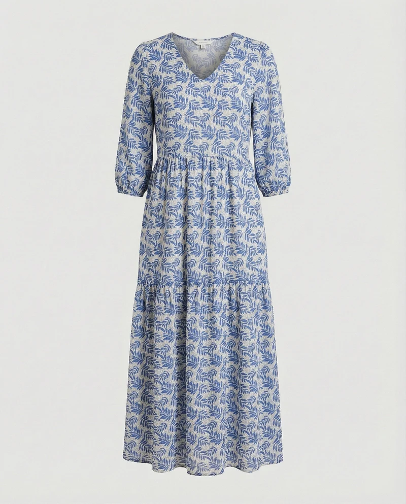 Damen Midikleid Sommer Stufenrock
