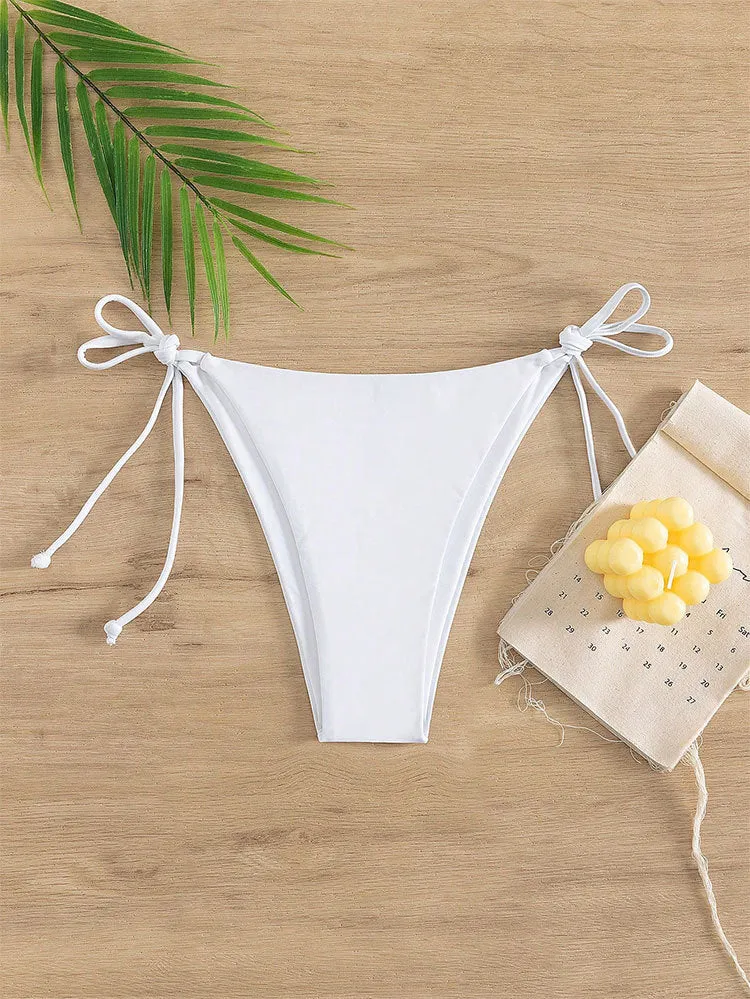 Damen Triangel-Bikini mit verstellbaren Bändern und elastischem Taillenbund