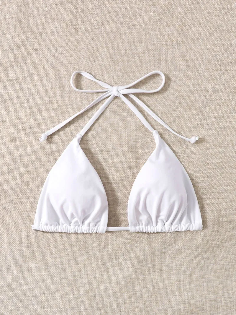 Damen Triangel-Bikini mit verstellbaren Bändern und elastischem Taillenbund