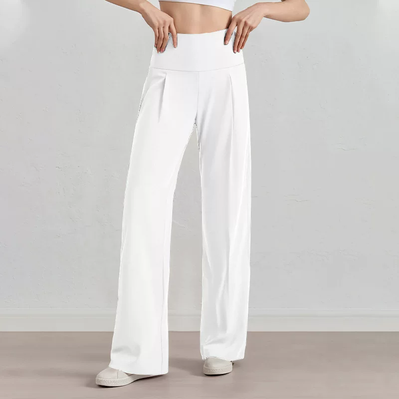 Damen Komfort-Faltenhose mit hohem Bund.