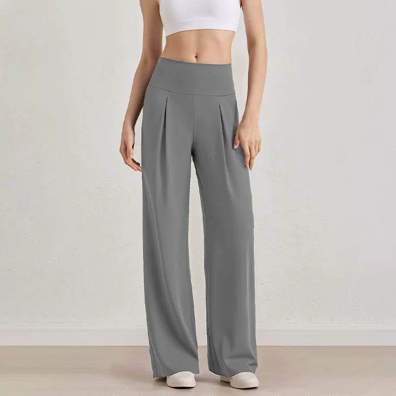 Damen Komfort-Faltenhose mit hohem Bund.