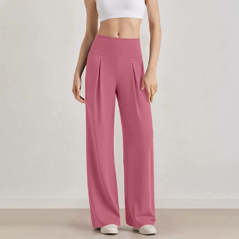 Damen Komfort-Faltenhose mit hohem Bund.