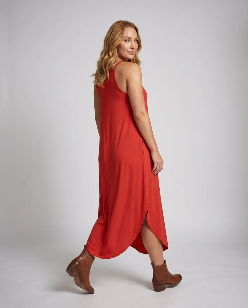 Damen Neckholder-Maxikleid A-Linie Fließend