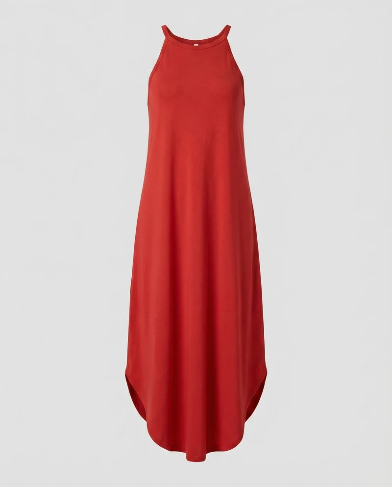 Damen Neckholder-Maxikleid A-Linie Fließend