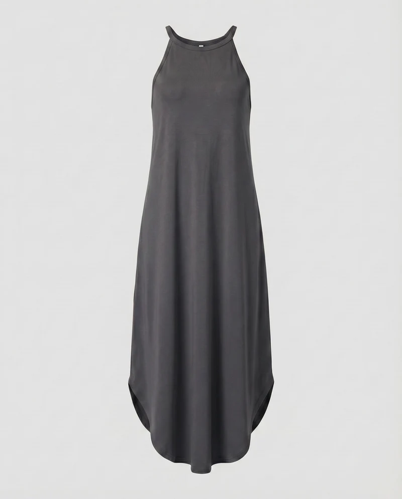 Damen Neckholder-Maxikleid A-Linie Fließend