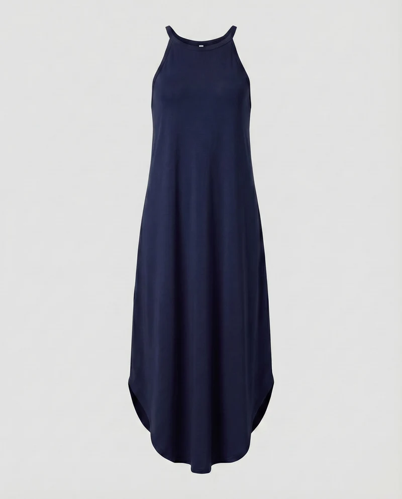 Damen Neckholder-Maxikleid A-Linie Fließend