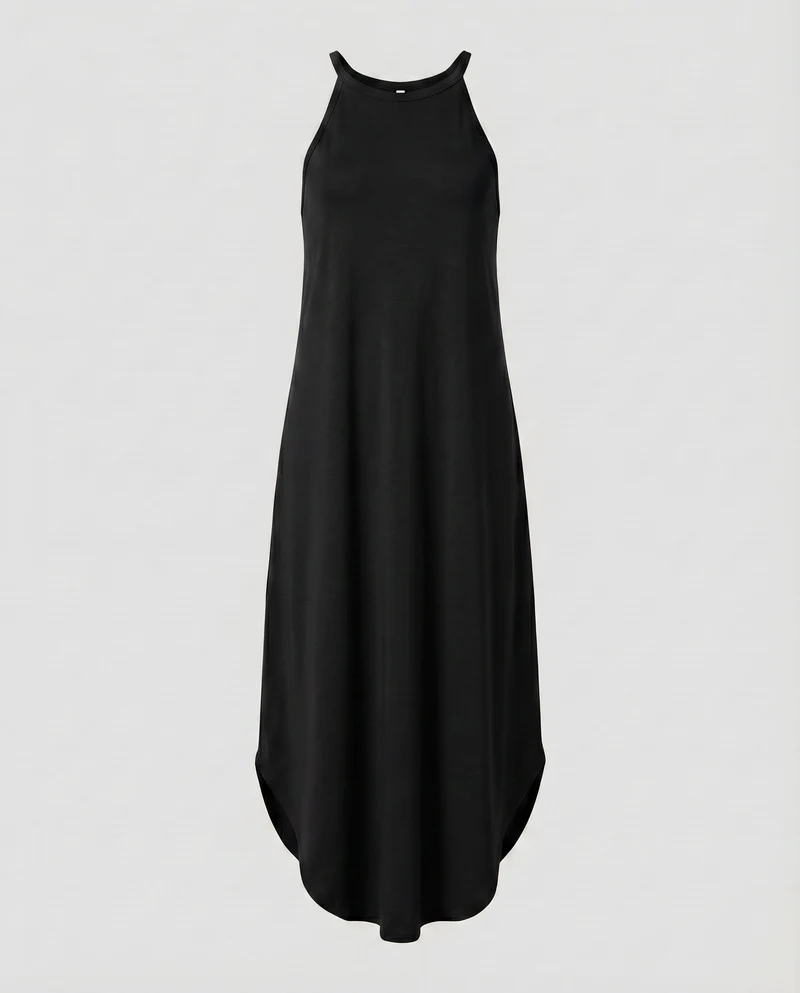 Damen Neckholder-Maxikleid A-Linie Fließend