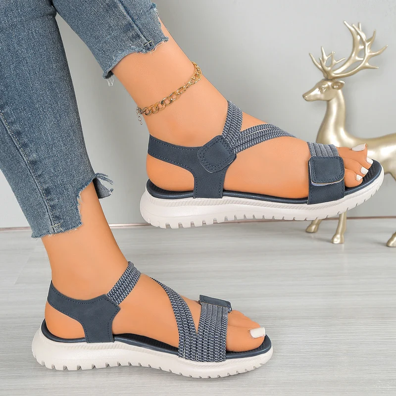 Damen Komfortsandalen mit verstellbaren Riemen und rutschfester Sohle