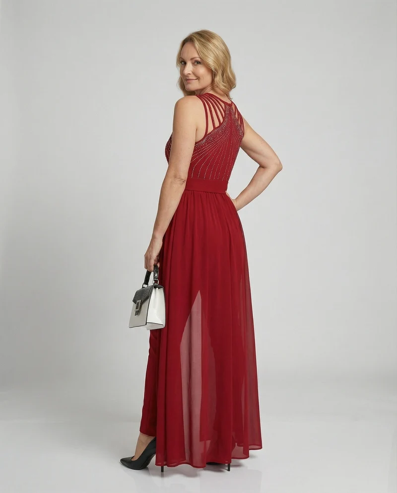 Damen Jumpsuit elegant Hochzeit mit Chiffon
