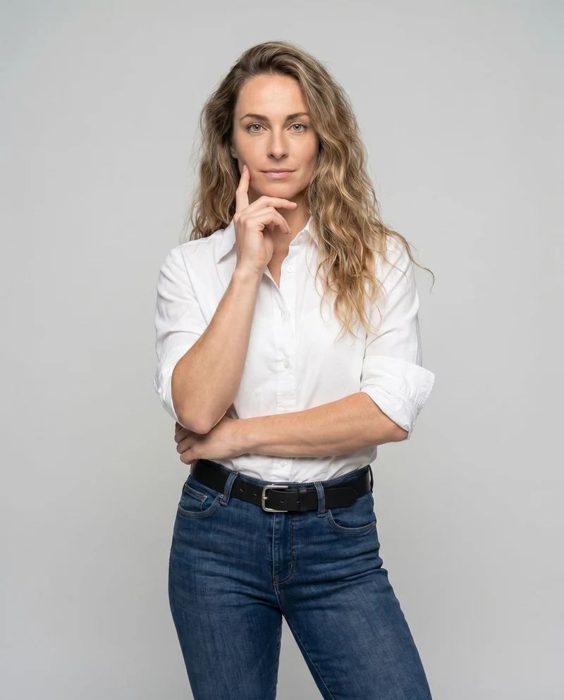 Damen Klassische Baumwollbluse mit modischem Stehkragen und lässigem Schnitt