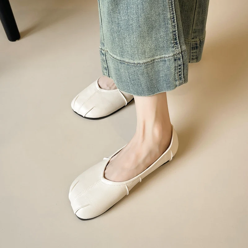 Damen Ballerinas mit einzigartigem Faltendesign
