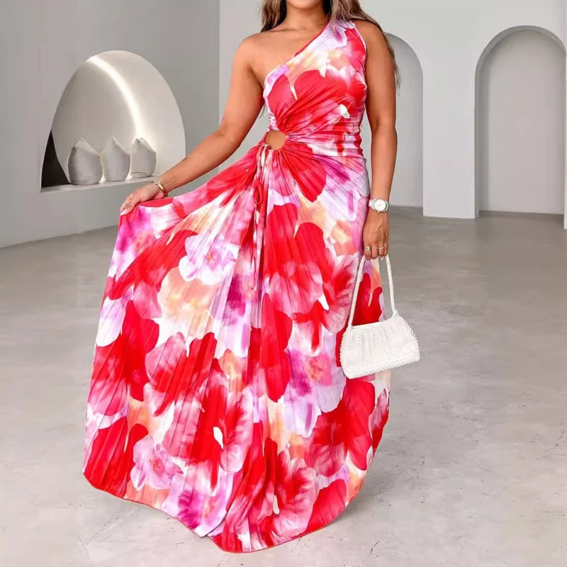 Nord Taschen | Ärmelloses Kleid mit faltbarem Print und Trägern