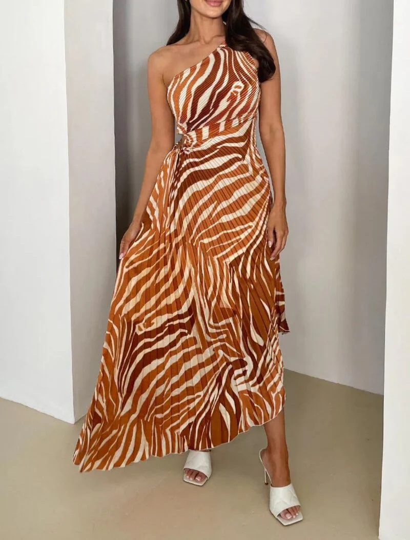 Nord Taschen | Ärmelloses Kleid mit faltbarem Print und Trägern