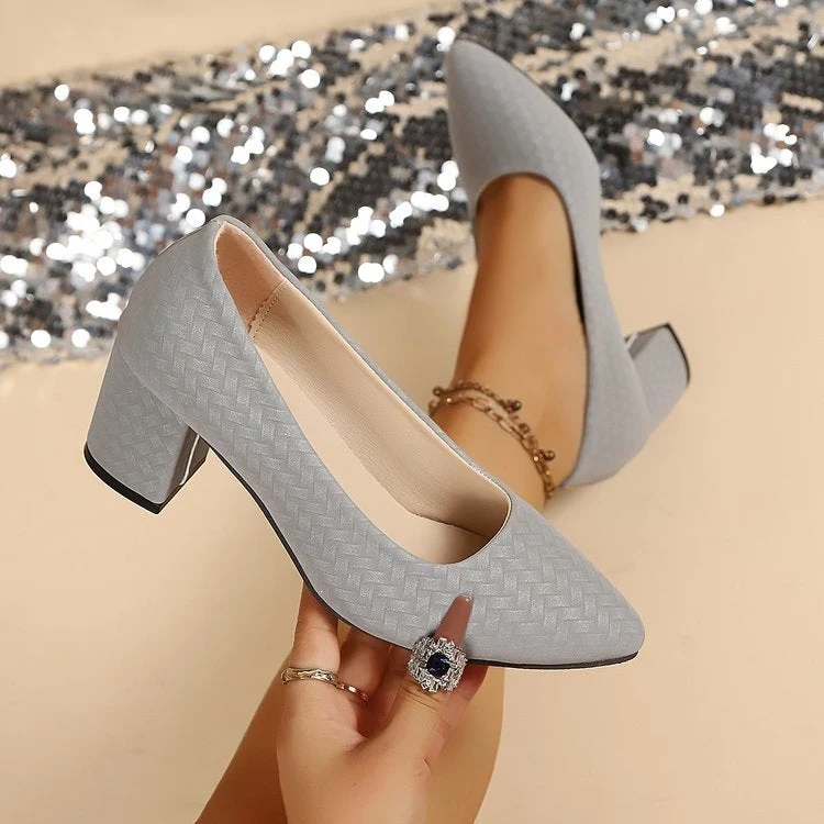 Damen Elegante Absatzschuhe mit tastbarem Zopfdesign Nord Taschen
